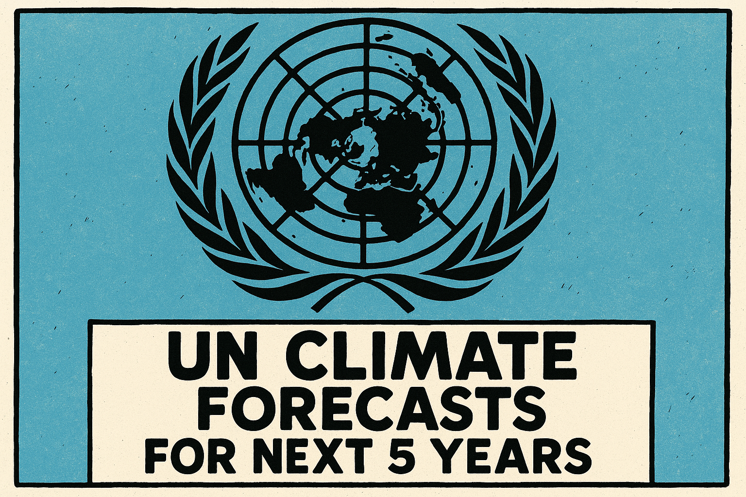 WMO climate update visualization showing global temperature projections